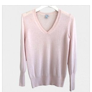 Halogen Pale Pink Cashmere V Neck Sweater